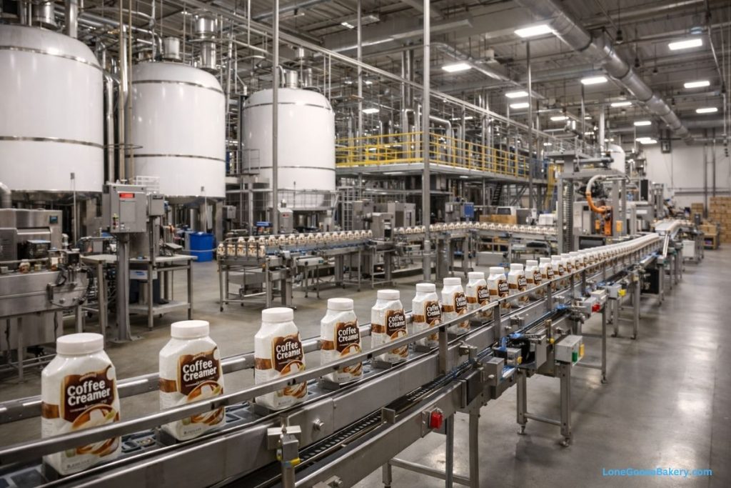 factory making vanilla coffee creamer