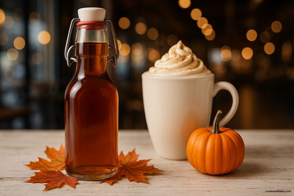 homemade pumpkin spice syrup with pumpkin spice latte
