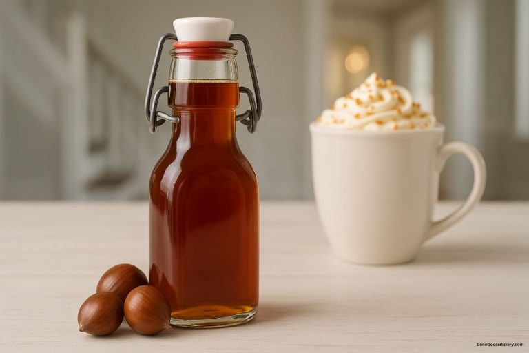 chestnut praline syrup with chestnut praline latte