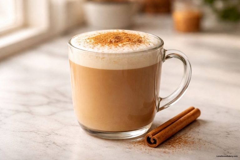 cinnamon dolce latte with cinnamon stick