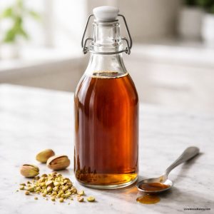 homemade pistachio syrup for pistachio latte