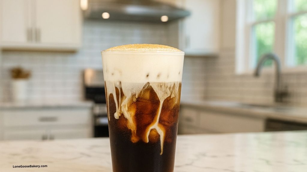 iced coffee with brown sugar cold foam
