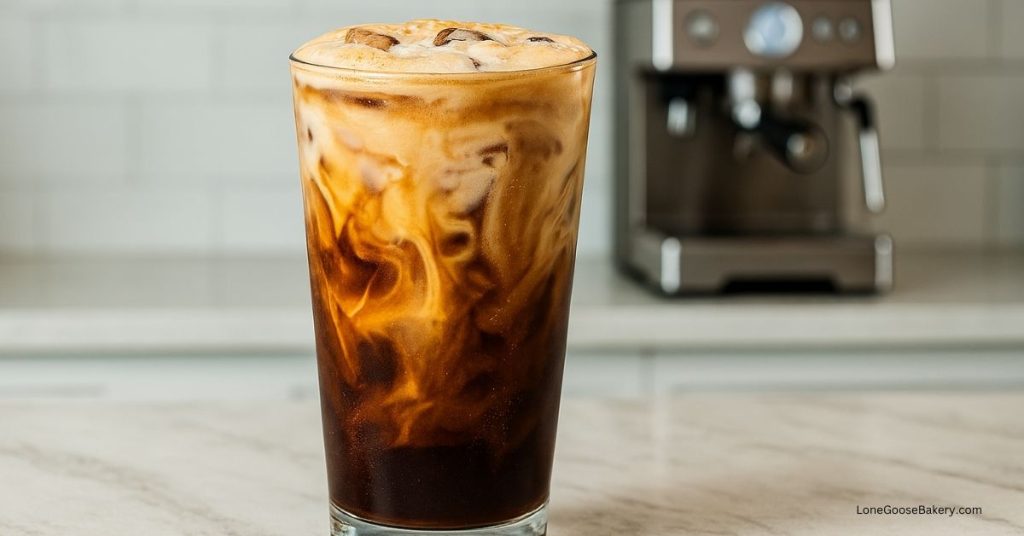 starbucks copycat iced horchata shaken espresso in kitchen