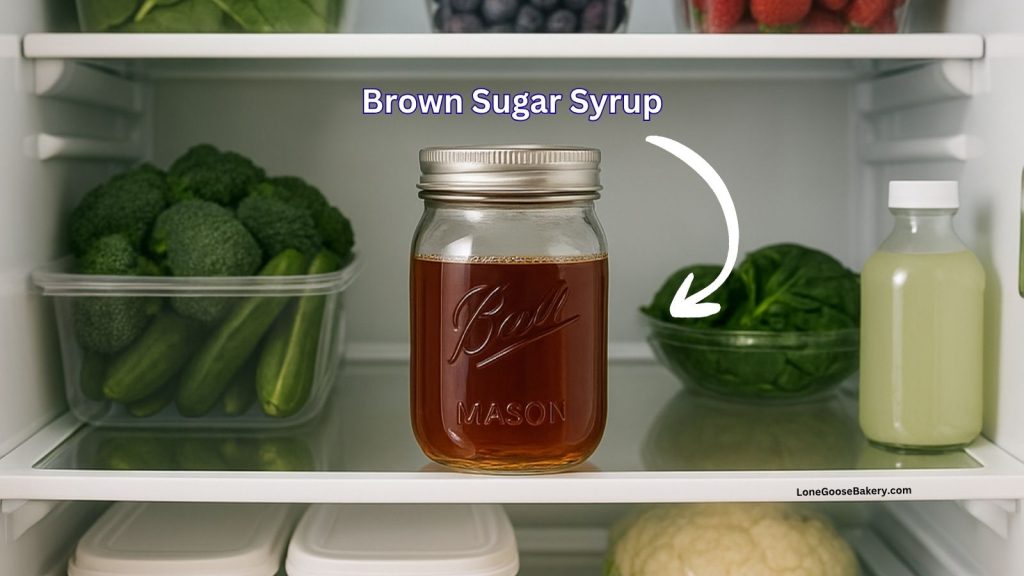 brown sugar syrup stored in fridge to extend shelf life