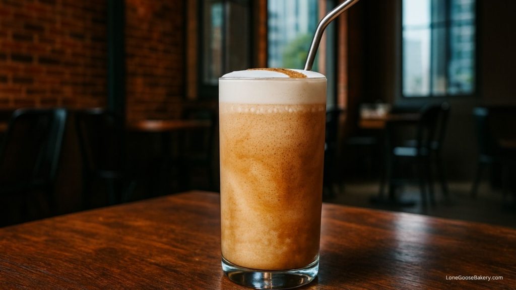copycat starbucks brown sugar strato frappuccino in coffee shop