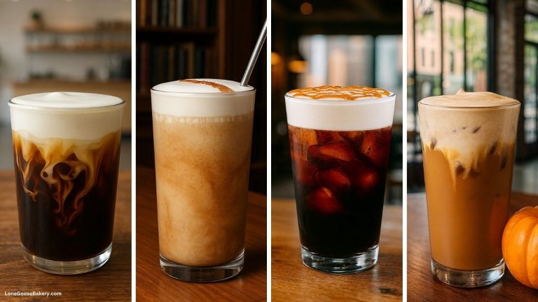 4 separate cold foam drinks