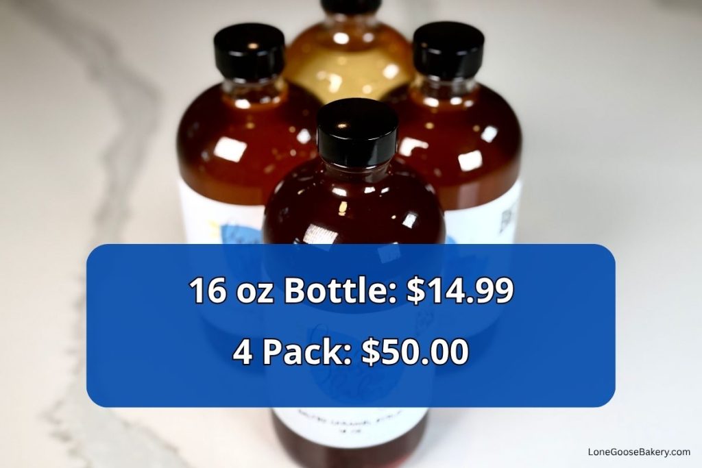 4 pack of lone goose bakery coffee syrup