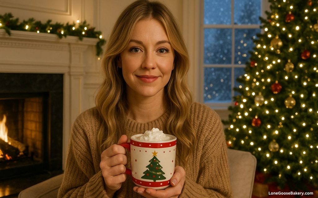 woman with white chocolate mocha