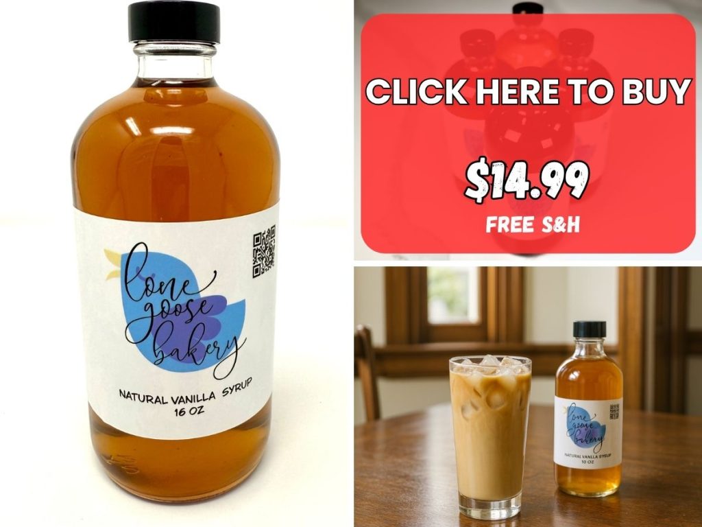 bottle of lone goose vanilla syrup for purchase