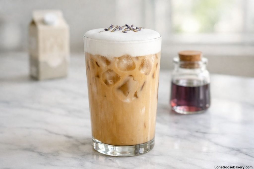 non dairy iced lavender cream chai
