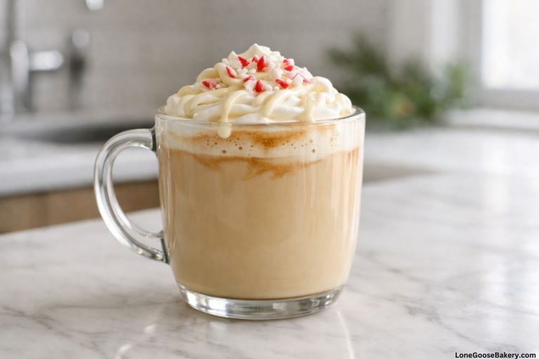 peppermint white chocolate mocha in kitchen