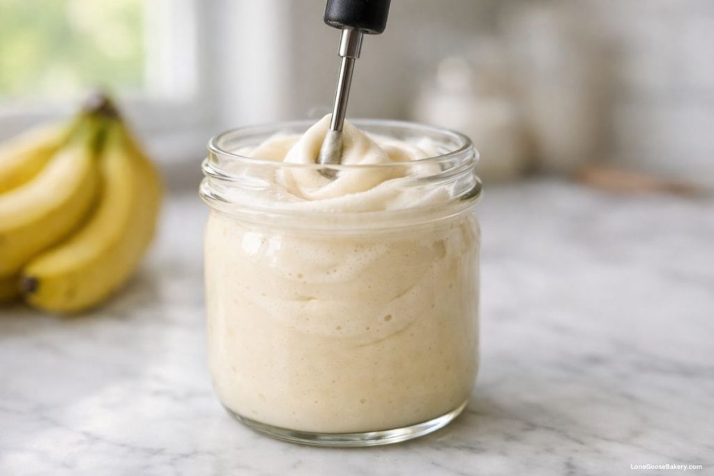 frothing banana bread cold foam