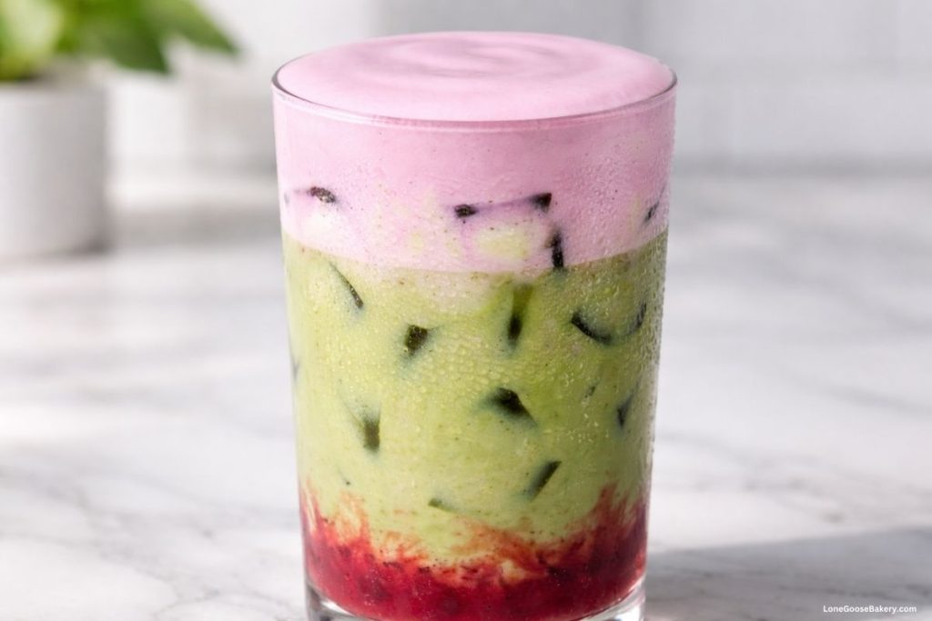 iced double berry matcha finished