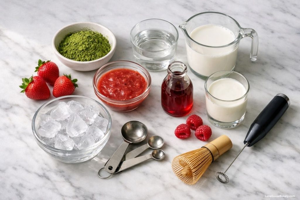 iced double berry matcha ingredients