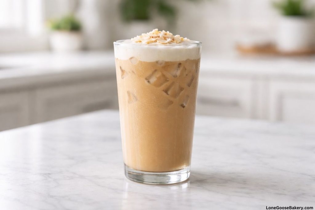 iced toasted coconut latte