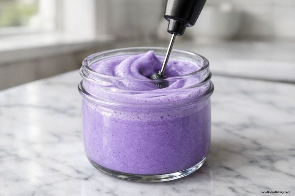 frothing ube cold foam