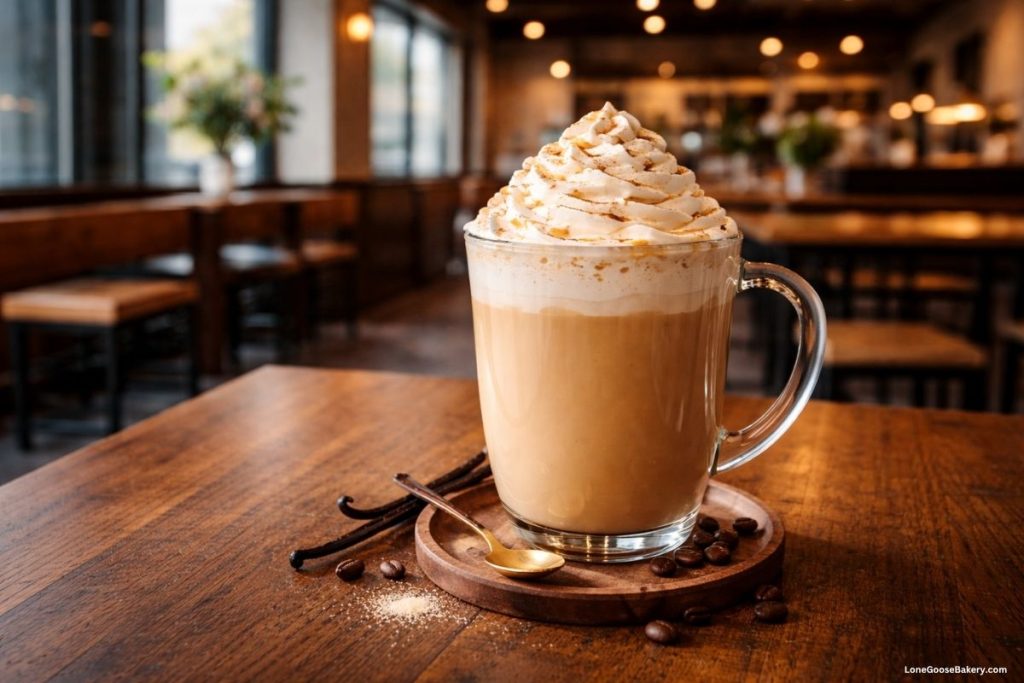 whipped cream on hot latte