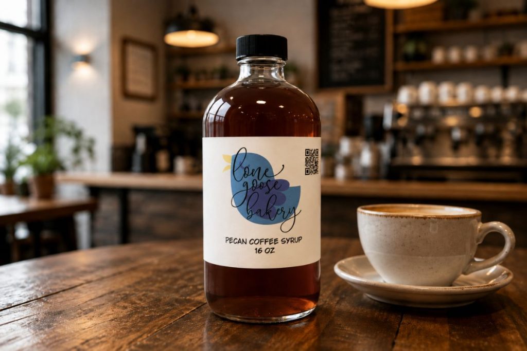 pecan coffee syrup in coffee shop
