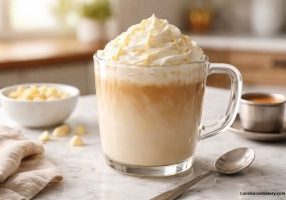 white chocolate mocha starbucks copycat in kitchen